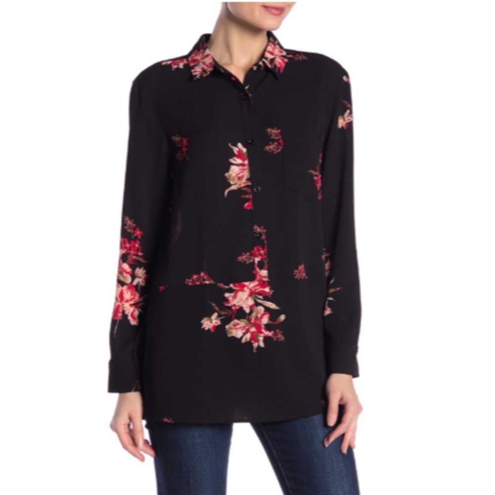 ⚡️ SALE⚡️ NWT Free Press Floral Button Down Top